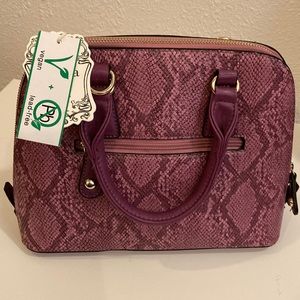 💚Alyssa Vegan Leather Pink Faux Snake Skin handbag or Shoulder bag/crossbody💚